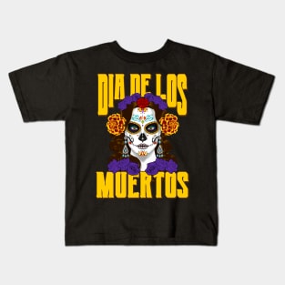 Dios De Los Muertos Day of the Dead Catrina Face Kids T-Shirt